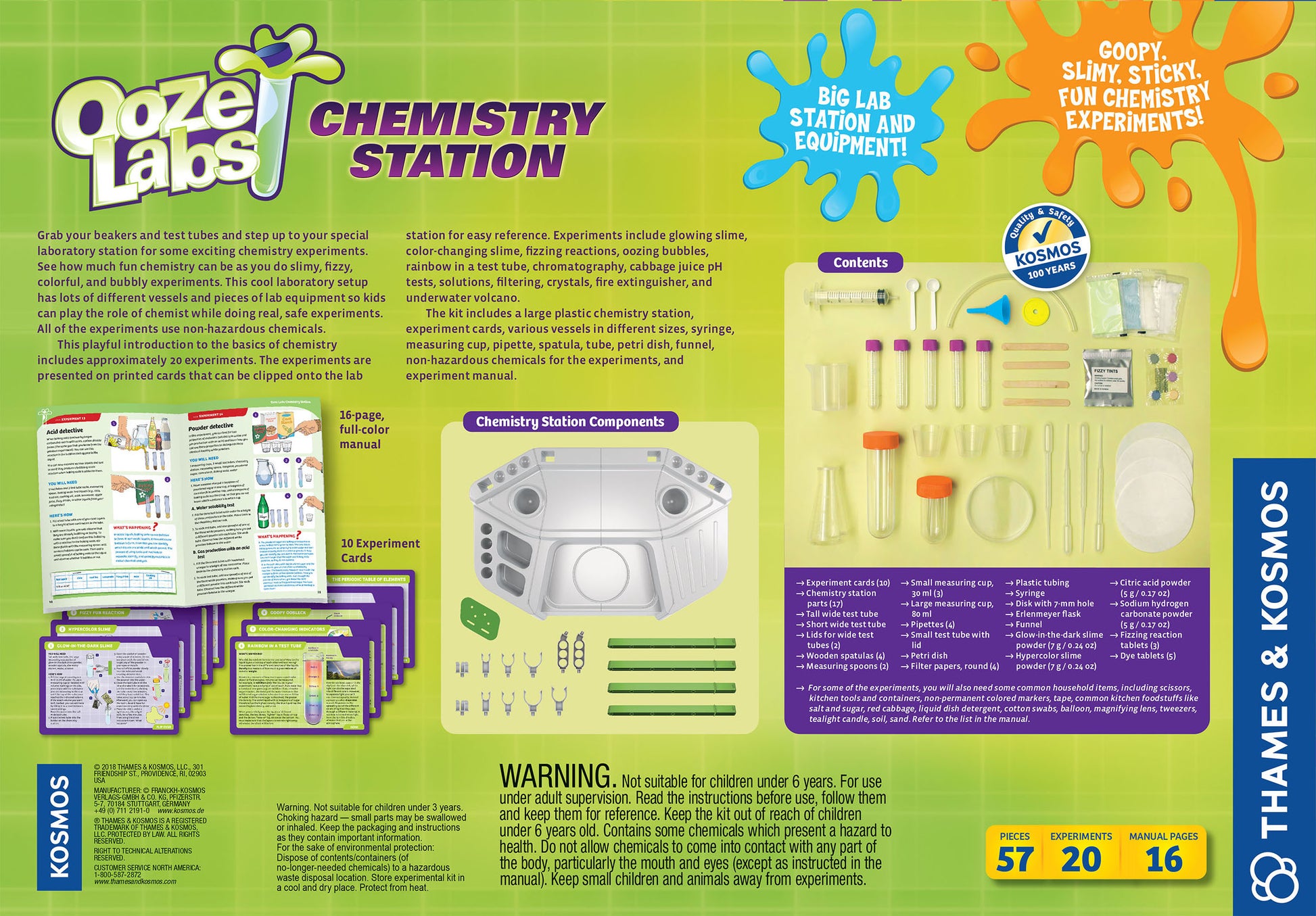 Ooze Labs Chemistry Station packaging with lab station and equipment details.