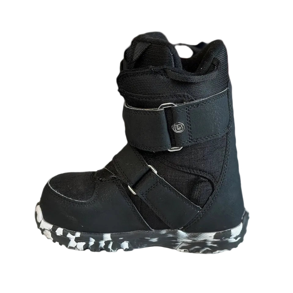 Burton Mini Grom kids snowboard boots size 13C black right inside view – used