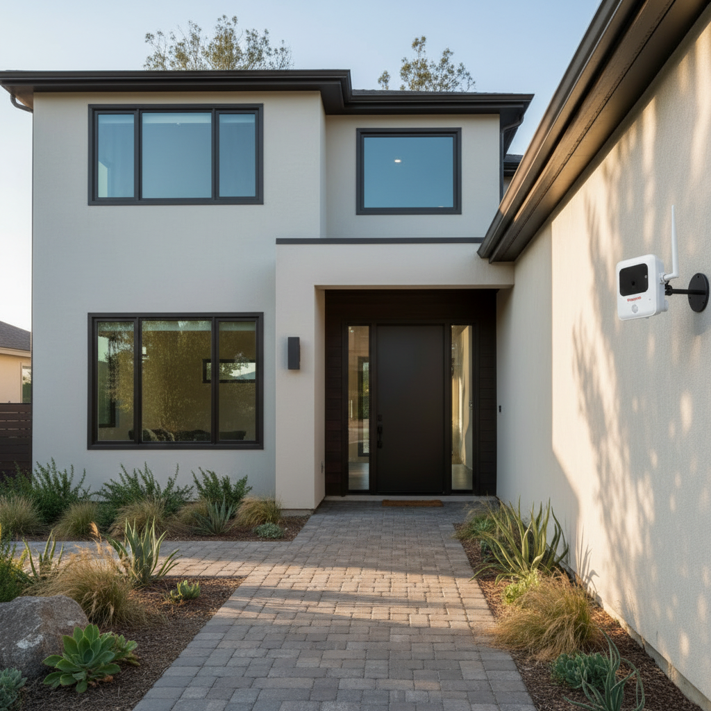 Honeywell IPCAM-WO Installed on Home Exterior