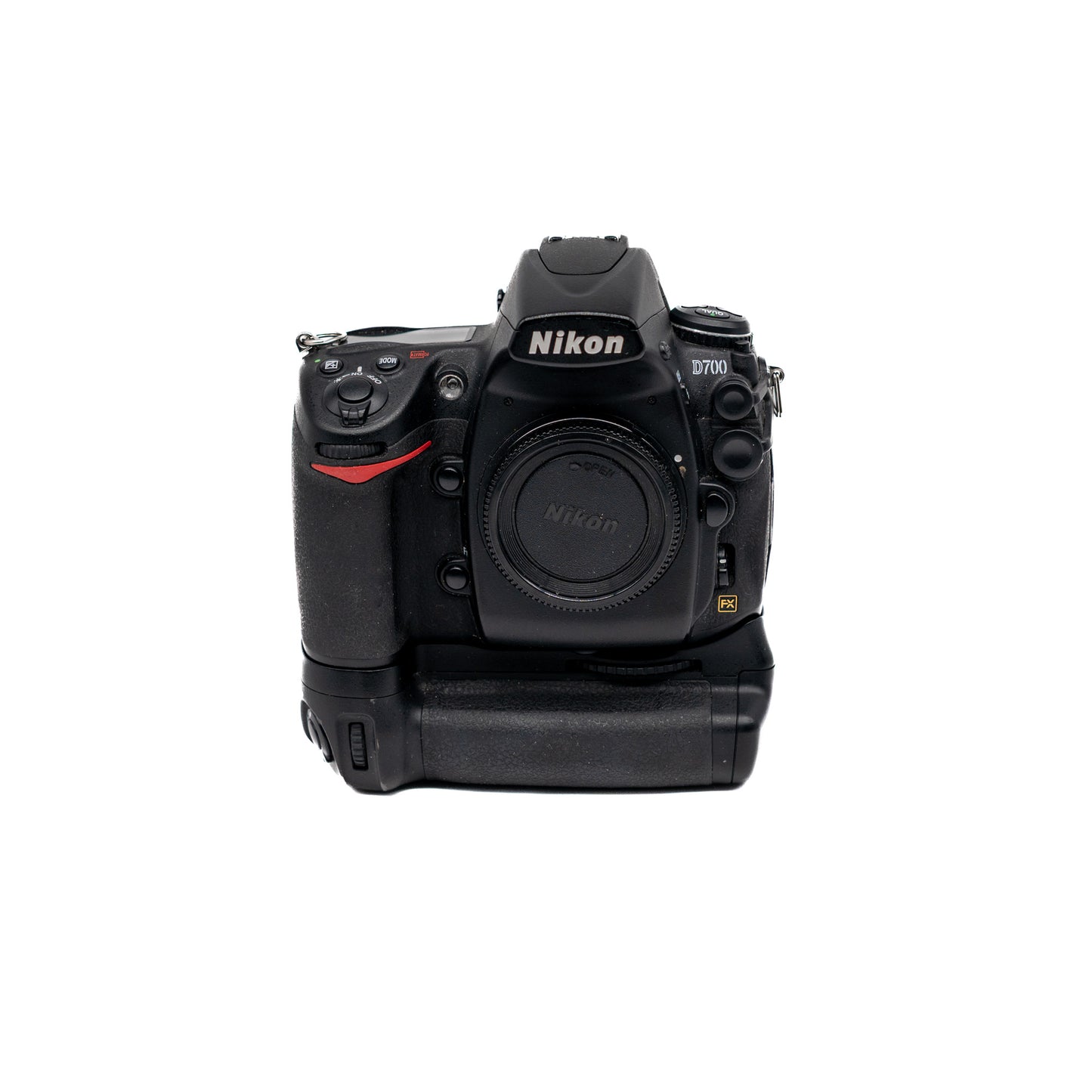 Nikon D700 camera body on a white background